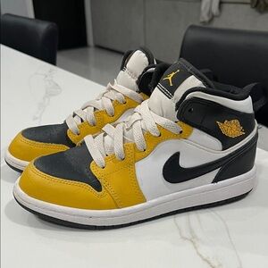 Yellow and Black High-Top Sneakers